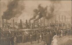 The Great Steamboat Race 1908 Postcard