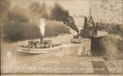 Scene on River Rouge Postcard