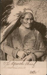 Rare View: The Apache Chief Geronimo with Pistol Postcard