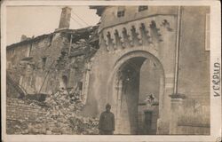 Destruction after Battle of Verdun Postcard