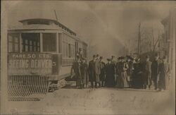 Denver Trolley Car Sightseeing 50 cents Colorado Postcard Postcard Postcard