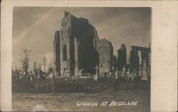 Ruins of Church at Becelaere Postcard