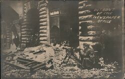 Machine Gunners in Front of Newspaper Office German Revolution 1918 World War I Postcard Postcard Postcard