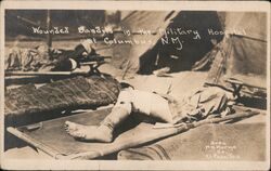 Wounded Bandits Military Hospital Mexican Border War Postcard