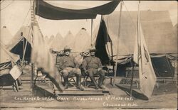 Col. Hayes and Lt. Col. Gray "Headquarters" 2nd Mass Inf. Postcard