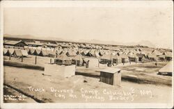 Truck Drivers Camp on the Mexican Border Postcard