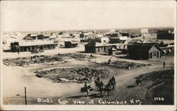 Bird's Eye View of Town, Mexico Border War Postcard