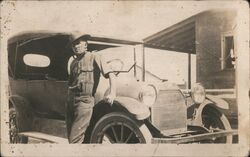 Soldier, Paul R. Jones with Car Texarkana, TX Postcard Postcard Postcard