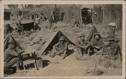 Camp Scene in Mexico Border War Postcard Postcard Postcard