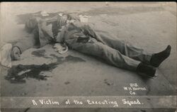 A Victim of the Executing Squad - Mexican Border War Mexico Postcard Postcard Postcard