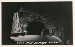 Tunnel Scene Mt Carmel Highway Postcard