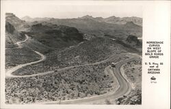 Horseshoe Curves on West Slope of Gold Roads Grade Oatman, AZ Postcard Postcard Postcard