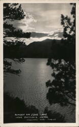 Sunset on June Lake near Cherokee Lodge California Postcard Postcard Postcard