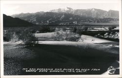 Mt. San Gorgonio and Dunes as Seen from Sniffs' Date Gardens Postcard