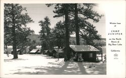 Winter Time at Camp Juniper on the North Shore of Big Bear Lake California Postcard Postcard Postcard