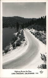 Highway Across the Dam, Lake Gregory Postcard