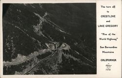 Turn Off Crestline and Lake Gregory in San Bernardino Mountains California Postcard Postcard Postcard