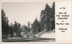 Rim of the World Highway to Big Bear Lake California Postcard Postcard Postcard