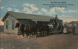 Zortman-Malta Montana Stage Coach Postcard Postcard Postcard