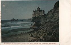 Moonlight at the Cliff House and Seal Rocks San Francisco, CA Postcard Postcard Postcard