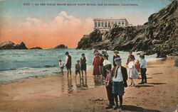 On the Ocean Beach Below Cliff House Postcard