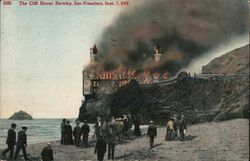 The Cliff House Burning Postcard