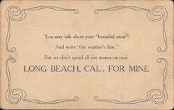 Long Beach, Cal., For Mine Postcard