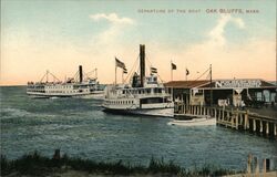 Departure of the Boat, Oak Bluffs Postcard