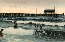 Surf Bathing Oak Bluffs Postcard