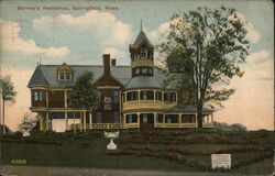 Barney's Residence, Springfield, Mass. Massachusetts Postcard Postcard Postcard