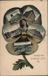 Greetings from Kansas City, Missouri Pansy Multi View Postcard