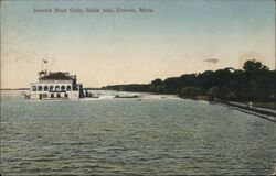 Detroit Boat Club, Belle Isle Michigan Postcard Postcard Postcard