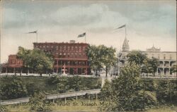 Hotels on Lake Front, St. Joseph Michigan Postcard Postcard Postcard