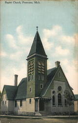 Baptist Church, Pentwater Michigan Postcard Postcard Postcard