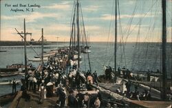 Pier and Boat Landing, Anglesea, NJ Postcard