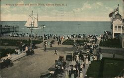 Asbury Avenue and Boardwalk, Asbury Park Postcard