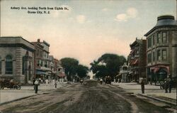 Asbury Ave. Looking North from Eighth St., Ocean City, NJ Postcard