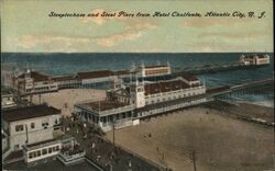 Steeplechase and Steel Piers from Hotel Chalfonte, Atlantic City New Jersey Postcard Postcard Postcard