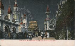 Luna Park, Main Promenade by Night Postcard