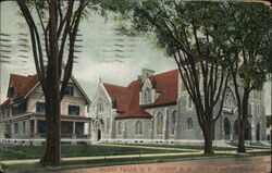 Christ M.E. Church and Parsonage, Glens Falls Postcard