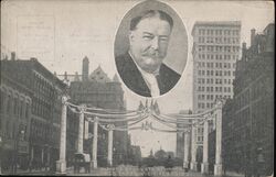 President Taft's Visit, Market & Broad Sts., Newark Postcard