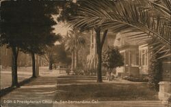 E Street & Presbyterian Church, San Bernardino California Postcard Postcard Postcard