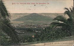 Bird's Eye View from High School, San Bernardino California Postcard Postcard Postcard