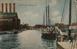 Harbor Scene, Baltimore Postcard