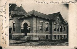 Public Library, Paola, Kansas Postcard