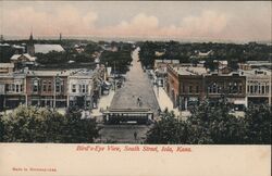 Bird's-Eye View, South Street, Iola Kansas Postcard Postcard Postcard