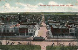 Looking South from Court House, Iola, Kansas Postcard