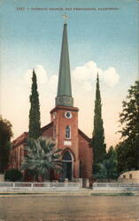 Catholic Church, San Bernardino California Postcard Postcard Postcard