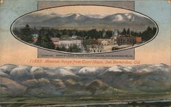 Mountain Range from Court House, San Bernardino Postcard