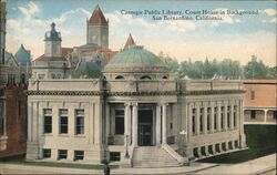 Carnegie Public Library, San Bernardino Postcard